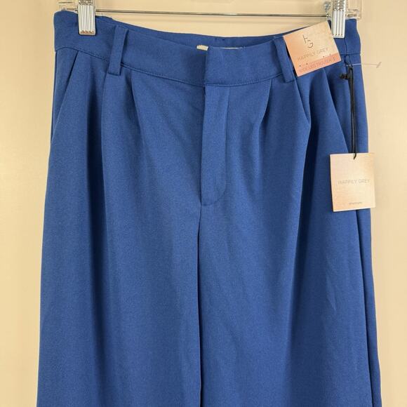 Happily Grey New Cobalt Blue Wide Leg Trouser Size 1 Pleated Office Classic - Picture 5 of 12